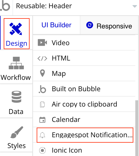 Adding Notification Bell Component to Bubble App